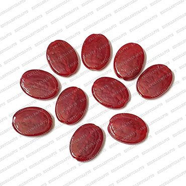 ECMGLBEAD307-20mm-x-25mm-Maroon-Transparent-Oval-Shape-Shiny-Glass-Beads