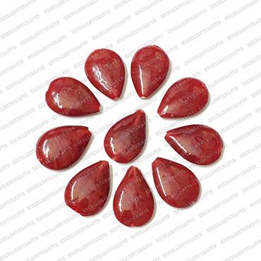 ECMGLBEAD313-24mm-x-35mm-Maroon-Transparent-Tear-Drop-Shape-Shiny-Glass-Beads