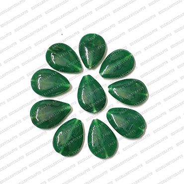 ECMGLBEAD317-24mm-x-35mm-Forest-Green-Transparent-Tear-Drop-Shape-Shiny-Glass-Beads