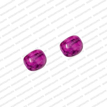 ECMGLBEAD32-8mm-x-10mm-Purple-Texture-Corn-Shape-Shiny-Glass-Beads V1