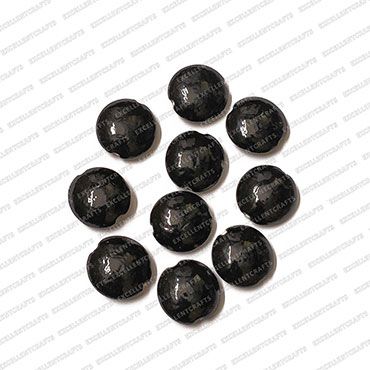 ECMGLBEAD331-20mm-Dia-Black-Transparent-Round-Shape-Shiny-Glass-Beads