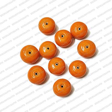 ECMGLBEAD333-14mm-Dia-Neon-Orange-Transparent-Round-Shape-Shiny-Glass-Beads