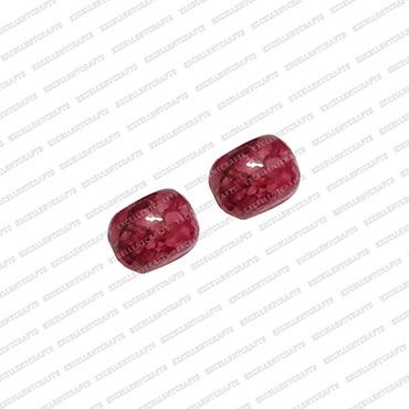 ECMGLBEAD34-8mm-x-10mm-Maroon-Texture-Corn-Shape-Shiny-Glass-Beads V1