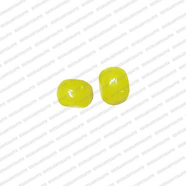 ECMGLBEAD4-8mm-x-10mm-Neon-Yellow-Transparent-Corn-Shape-Shiny-Glass-Beads V1