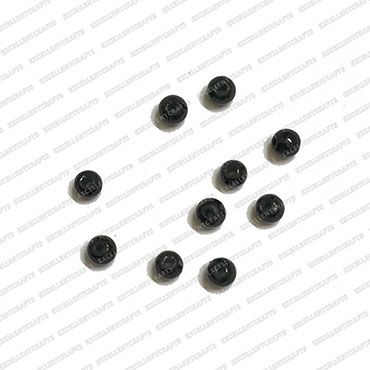 ECMGLBEAD40-3mm-Dia-Black-Transparent-Round-Shape-Shiny-Glass-Beads