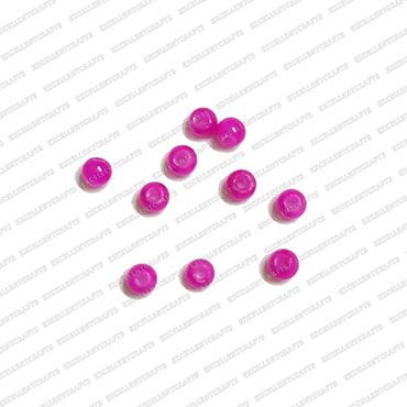 ECMGLBEAD43-3mm-Dia-Magenta-Pink-Transparent-Round-Shape-Shiny-Glass-Beads