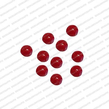 ECMGLBEAD50-4mm-Dia-Red-Transparent-Round-Shape-Shiny-Glass-Beads