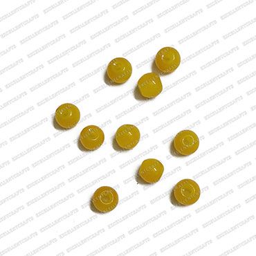ECMGLBEAD52-4mm-Dia-Sunshine-Yellow-Transparent-Round-Shape-Shiny-Glass-Beads