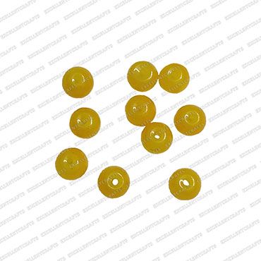 ECMGLBEAD63-6mm-Dia-Sunshine-Yellow-Transparent-Round-Shape-Shiny-Glass-Beads