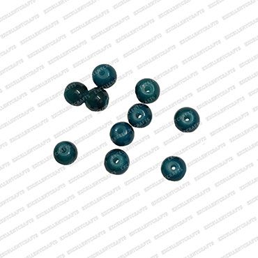 ECMGLBEAD65-6mm-Dia-Peacock-Green-Transparent-Round-Shape-Shiny-Glass-Beads