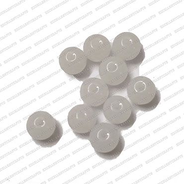 ECMGLBEAD76-8mm-Dia-White-Transparent-Round-Shape-Shiny-Glass-Beads