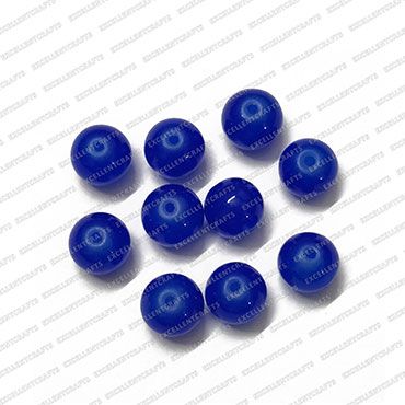 ECMGLBEAD86-10mm-Dia-Royal-Blue-Transparent-Round-Shape-Shiny-Glass-Beads