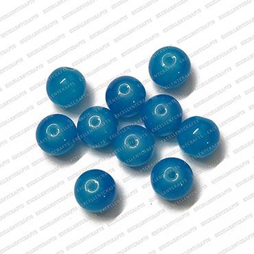 ECMGLBEAD87-10mm-Dia-Agenta-Blue-Transparent-Round-Shape-Shiny-Glass-Beads