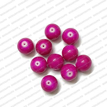 ECMGLBEAD95-12mm-Dia-Dark-Purple-Opaque-Round-Shape-Shiny-Glass-Beads