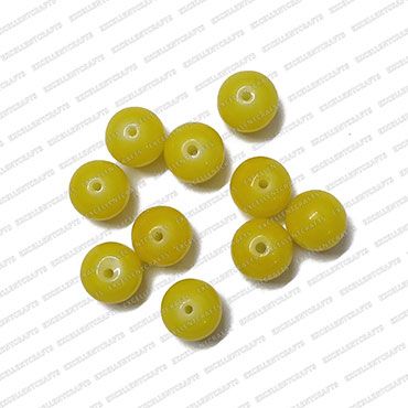 ECMGLBEAD98-12mm-Dia-Sunshine-Yellow-Transparent-Round-Shape-Shiny-Glass-Beads