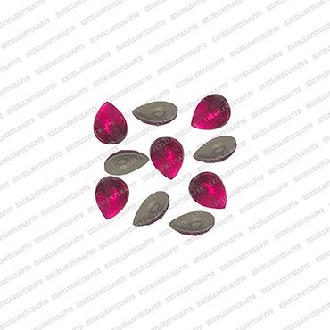 ECMK81-10mm-x-15mm-Tear-Drop-Shape-Magenta-Pink-Color-Pointed-Crystal-Kundans