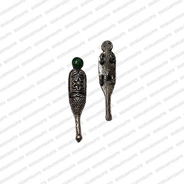 ECMKCH13-Green-Enamel-Paint-Metal-Antique-Finish-Silver-Kolhapuri-Charm-Design-1