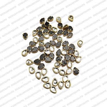 ECMKSTONE16-4mmx6mm-Tear-Drop-Shape-White-Color-Flatback-Crystal-Kundan-Stone