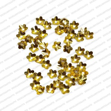 ECMMCAP25-6mm-Dia-Round-Shape-Gold-Color-Shiny-Finish-Metal-Cap-5-Petal-Flower-Design-1