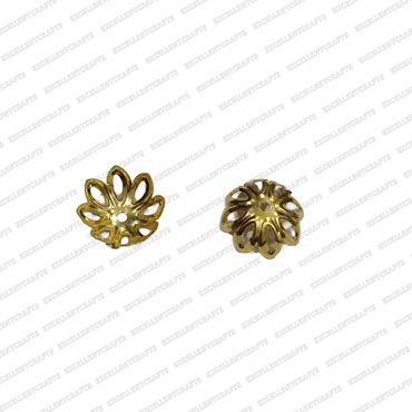 ECMMCAP3-14mm-Dia-Round-Shape-Gold-Color-Shiny-Finish-Metal-Cap-8-Petal-Flower-Design-1 V2