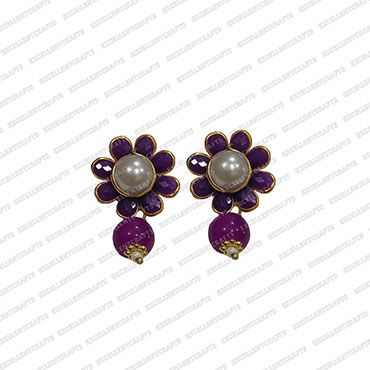 ECMPS13-Single-Layer-Round-Shape-Dark-Purple-and-White-Color-Pachi-Studs