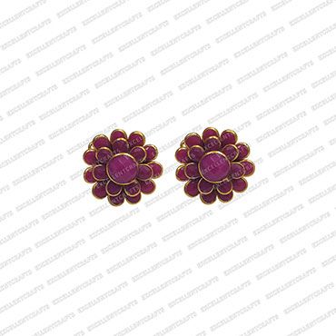 ECMPS17-Double-Layer-Round-Shape-Magenta-Pink-Color-Pachi-Studs