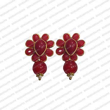 ECMPS33-Tear-Drop-Shape-Red-Color-Pachi-Studs