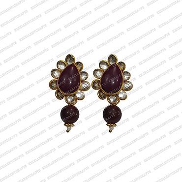 ECMPS34-Tear-Drop-Shape-Maroon-and-White-Color-Pachi-Studs
