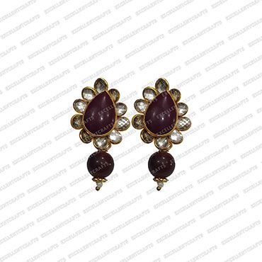 ECMPS34-Tear-Drop-Shape-Maroon-and-White-Color-Pachi-Studs