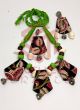 Green Kalamkari Shell Work Fabric Necklace Set