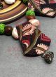Green Kalamkari Shell Work Fabric Necklace Set