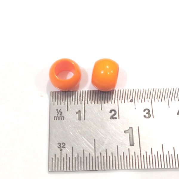 10mm Dia Orange Round Shape Shiny  Acrylic  Beads
