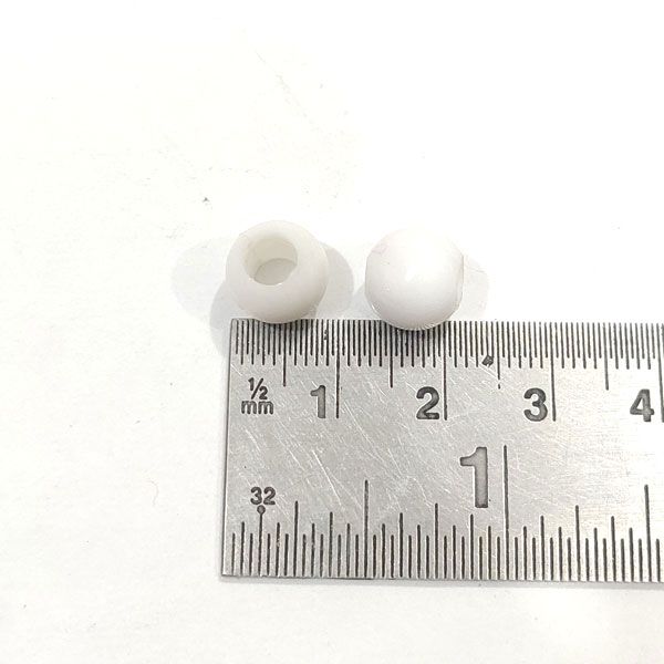 10mm Dia White Round Shape Shiny  Acrylic  Beads