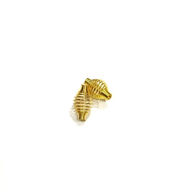 16mm x 10mm Gold Color Oval Metal Spring Spacers Pack of 10 Pieces For Making Beautiful Handmade Jewellery/For Making Beautiful Crafts