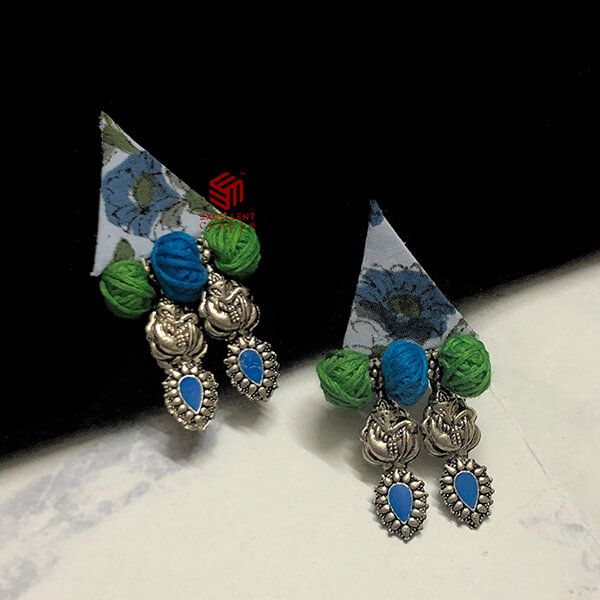 Fabric Earrings- Kolhapuri Edition Design 4