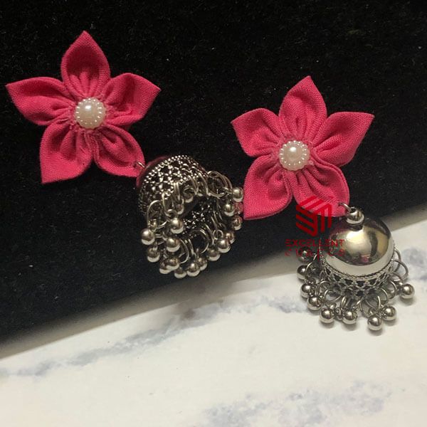 Pretty Pink Color Kusum Earrings