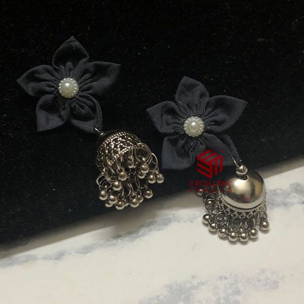 Smoky Grey Color Kusum Earrings