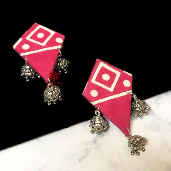 Hot Pink Color Patang Earrings