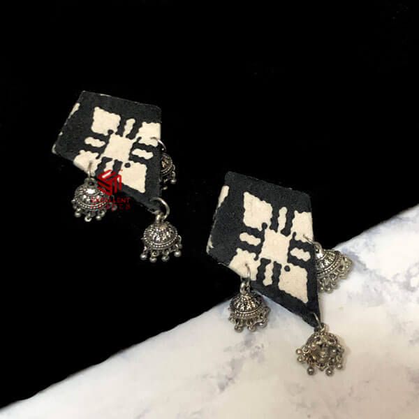 Black and White Patang Earrings