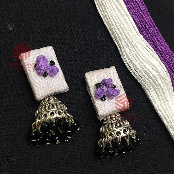 Purple Color Knot Designer Earrings 