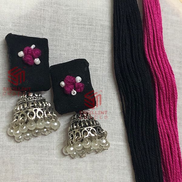 Magenta Pink Color Knot Designer Earrings 