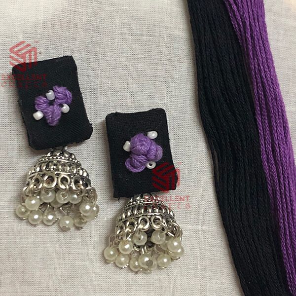 Purple Color Knot Designer Earrings 