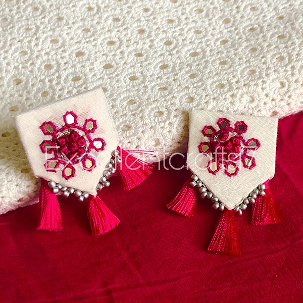 Magenta pink Womaniya Earrings