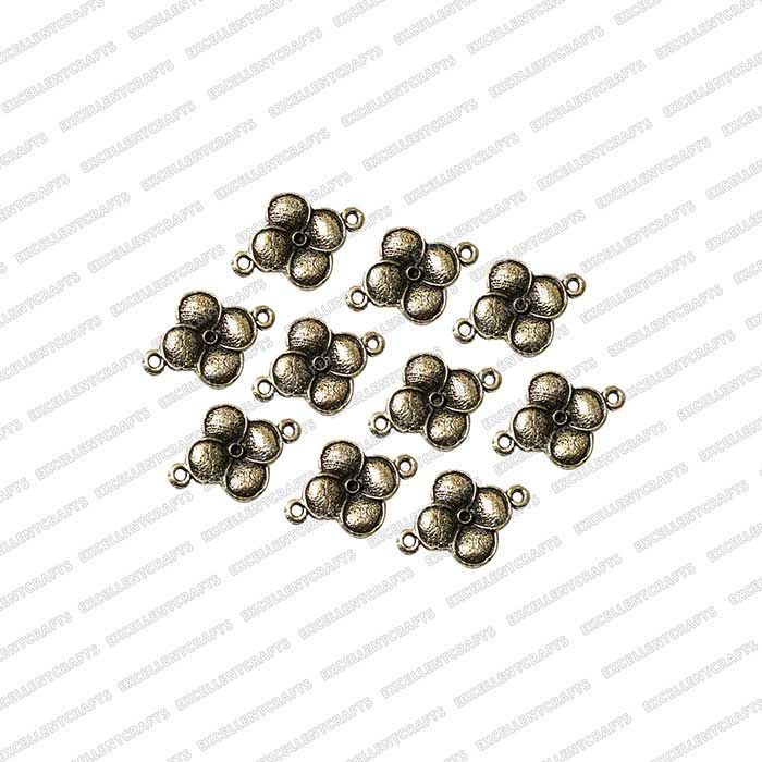 ECMANTCONN28--Round-Shape-Metal-Antique-Finish-Silver-Connector-Flower-Design-7