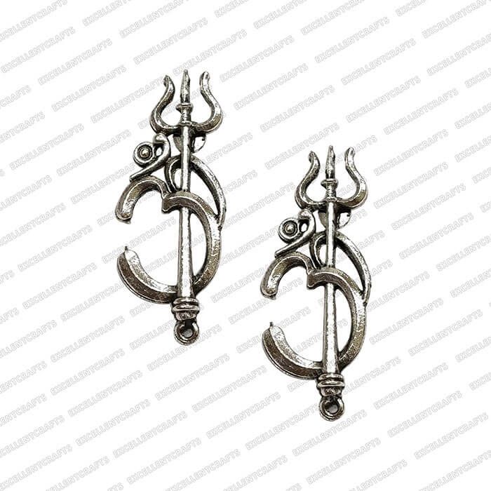 Trishul Metal Antique Finish Gold Color Stud Design 1