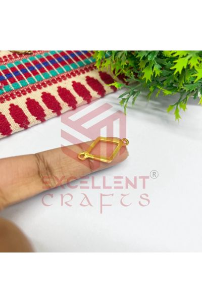 Diamond Shape Bracelet Connector Bezels-Gold