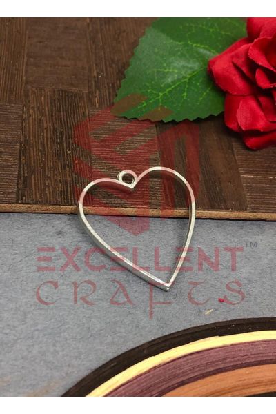 30mm Open Back Bezel Heart Shape - Silver