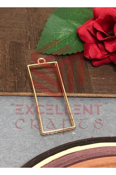 45mm x 20mm Open Back Bezel Rectangle Shape - Rose Gold