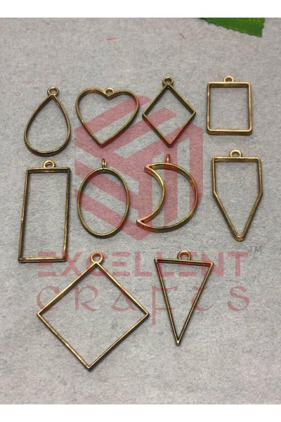 Assorted Geometric  Open Back Bezels - Antique Bronze