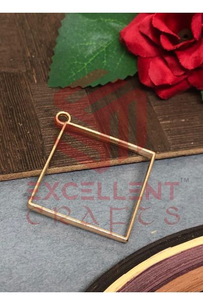 45mm x 40mm Open Back Bezel Rhombus Shape - Rose Gold